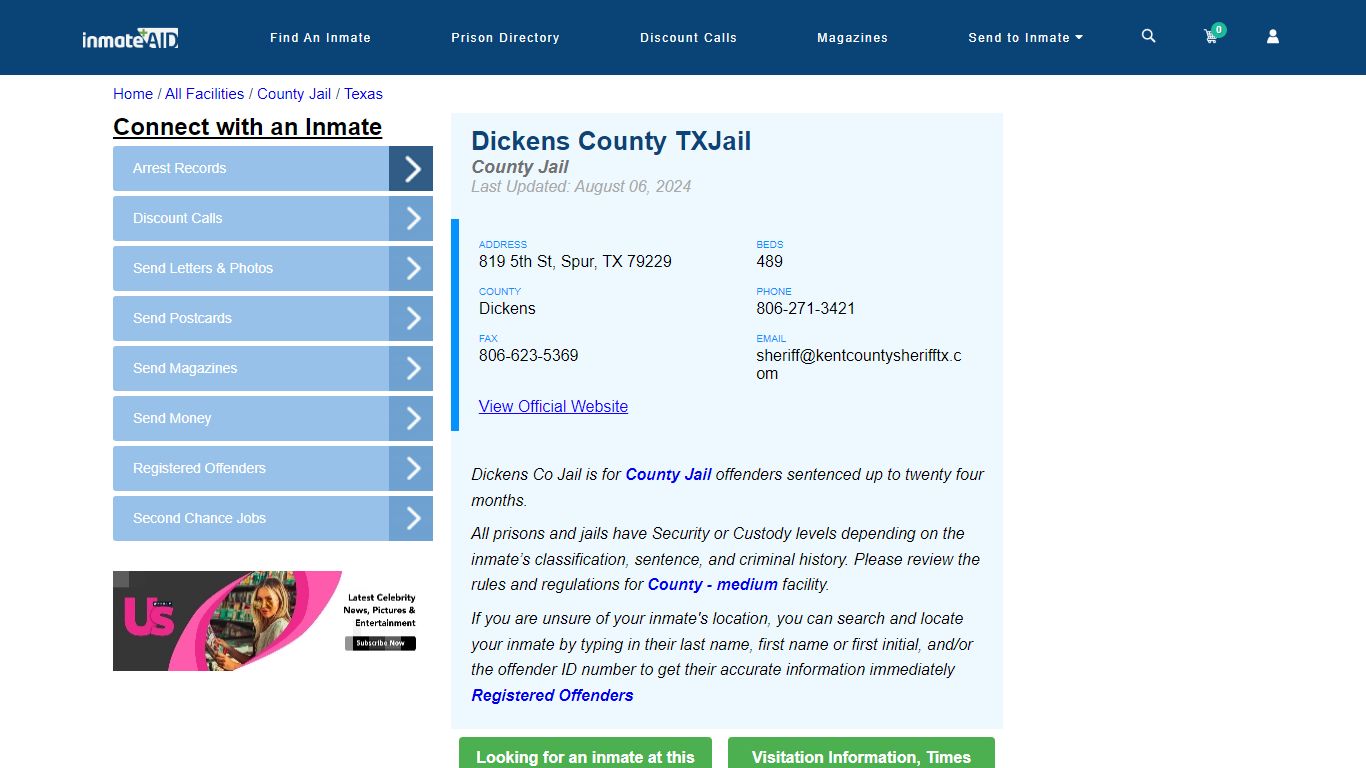 Dickens County TXJail - Inmate Locator