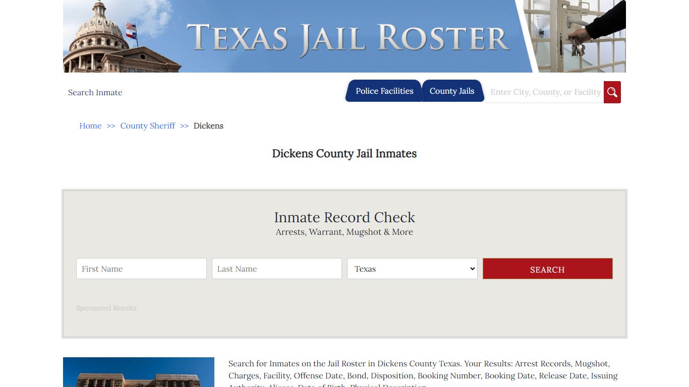 Dickens County Jail Inmates - Jail Roster Search